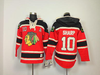 NHL Chicago Blackhawks 10 Patrick Sharp Red Hoodies Jersey Old Time Hockey
